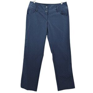 ADIDAS Climalite Women's Striped Navy Active Pants 32x31 Straight Leg Mid Rise